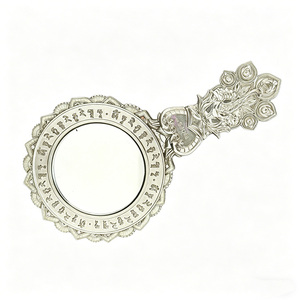 High End Customized Carving Pattern Art Museum Gift Souvenir Gift Folded <b>Compact</b> <b>Mirrors</b> Luxury Metal Foldable <b>Mirror</b> - Product Image 2