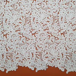 Dentelle florale en soie de lait luxueuse avec broderie élégante soluble dans l'eau pour robes de mariée haut de gamme - Product Image 2