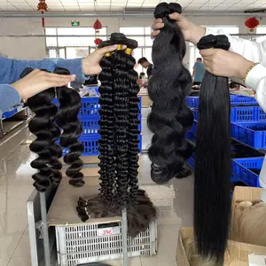 Extensiones de cabello humano Remy, mechones de pelo ondulado, Remy