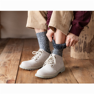 Calzini da <span class=keywords><strong>Uomo</strong></span> in Spugna Spessa con Filato Mélange, Calzini Invernali Caldi Vintage, Comodi Calzini da Casa OEM Personalizzati all'Ingrosso - Product Image 2
