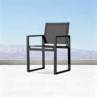 Ensemble de table et chaises d'extérieur en alliage d'aluminium moderne de luxe, mobilier de jardin pour hôtel, villa, cour, chaise de salle à manger d'extérieur imperméable