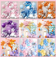 Perlengkapan Dekorasi Balon Pastel Macaron Grosir, Set Garland Balon Lateks untuk Perlengkapan Pesta