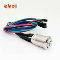 Haute tête plate 12mm démarreur d'ordinateur momentané étanche commutateurs à bouton-poussoir en métal 24V 220V LED réinitialiser commutateurs à bouton d'alimentation