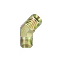 Coude à filetage externe à 45 degrés en acier au carbone haute pression, à diamètre variable, filetage conique ZG, type A/C/D, joint plaqué à 135 degrés