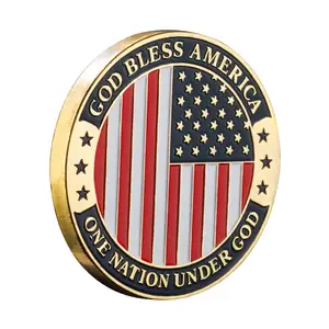 गॉड ब्लेस अमेरिका स्मारिका धन्य है वह राष्ट्र जिसका भगवान भगवान है भजन सिक्का संग्रहणीय यूएस गोल्ड प्लेटेड स्मारक सिक्का