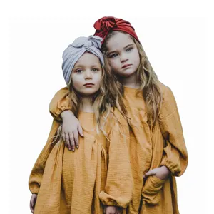 Boutique Quần Áo Mùa Thu Của Cô Gái Ăn Mặc Toddler Kids Girl Casual Linen Dress Công Chúa Cô Gái Quần Áo