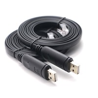 Kabel Serial Datar Berkualitas Tinggi RS232 FTDI232 USB A/C Male RJ45 Female Bersertifikasi UFriend CE/FCC/ROHS Tembaga Murni PVC Untuk Penggunaan Komputer