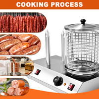 Cuiseur vapeur commercial pour hot-dogs avec 4 chauffe-pains, chauffe-saucisses robuste en acier inoxydable pour stands de concession de stades et services de traiteur