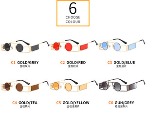 GGJH22009 New Fashion <strong>Small</strong> Size Round Shades Punk Modern <strong>Sunglasses</strong> Women Men - Product Image 2