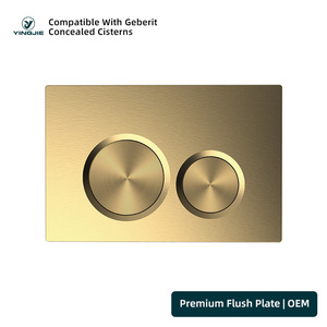 Plaque de chasse d'eau double à 2 boutons en ABS doré pour <span class=keywords><strong>Geberit</strong></span>, pour WC suspendu avec réservoir encastré personnalisé à carreler - Product Image 2