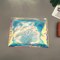 Bolsas de Embalaje Holográficas Translúcidas con Cierre Zip, Bolsas de Burbuja Acolchadas Autosellables, Embalaje de Lujo para Cosméticos
