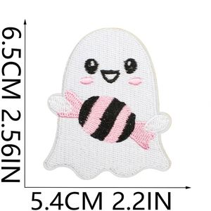 แพทช์ปักลายการ์ตูนฮาโลวีนรูปผีฟักทองค้างคาวใยแมงมุมน่ารักแบบรีดติดเสื้อผ้า กระเป๋า หมวก สำหรับตกแต่ง - Product Image 3