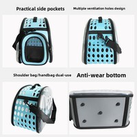 Sac à dos de transport pour animaux de compagnie, pour chats et chiens, respirant, pliable, transparent, grande capacité, PETeva Polyester