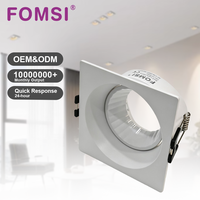 Support de Downlight Carré LED FOMSI Blanc Noir à Angle Réglable pour Ampoules LED MR16, Boîtier de Lampe LED, Cadre de Spot LED GU10 MR16