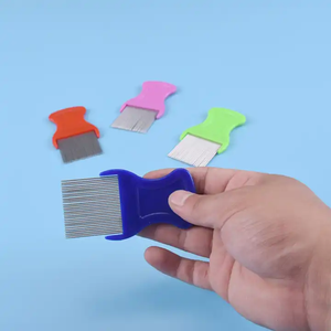 ステンレススチールヘッドペットシラミコームねじ針ノミ除去コーム金属歯ステンレス鋼ラウスとニットコーム - Product Image 4