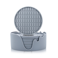 Ensemble de 6 sous-verres en silicone personnalisés avec logo, antidérapants, résistants à la chaleur, pour tasses à café, bière et autres.