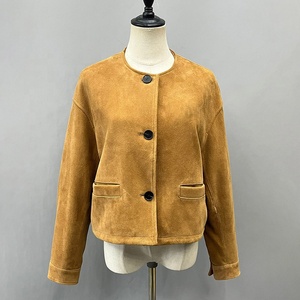 2024 Phụ Nữ Da Lộn Cắt Áo Khoác Mùa Đông Thanh Lịch Tùy Chỉnh Quan Hệ Nhân Quả Duy Nhất Ngực Da Lộn Da Áo Khoác Cho Phụ Nữ - Product Image 4