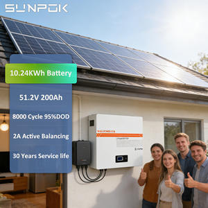 SUNPOK Batería de fosfato de hierro y litio LiFePO4 de alta calidad 51.2V 48V 200Ah 10kWh <span class=keywords><strong>5kWh</strong></span> 20kWh, paquete de baterías <span class=keywords><strong>ESS</strong></span> montado en pared para el hogar - Product Image 1