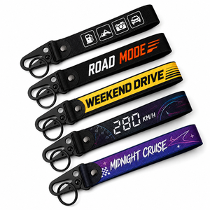 Custom Logo Printed Sublimation Strap Wristlet Polyester Keychain Lanyard Short <b>Key</b> <b>Chain</b> Lanyards Motorcycle Keychains Bulk - Product Image 1