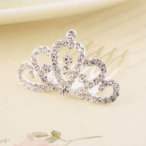 Diadema di cristallo personalizzato ragazze principessa diadema accessori Costume Mini diadema strass e corona con pettine - Product Image 4