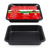 Fabrieksgemaakte, wegwerp PP plastic blisterverpakkingen voor diepvriesproducten, vers vlees, MAP-skin vacuümverpakkingen voor steak, rundvlees, brood, fruit, maïs