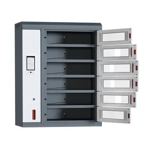 6 Bay Wall Mounting USB - C Laptop Tablets Fast Charging Storage Public Mobile Phone Charging Locker