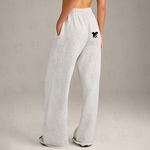Pantalones Deportivos de Felpa Francesa 100% Algodón Gris para Mujer, Personalizados con Etiqueta Privada, con Cordón Ajustable y Corte Ancho - Product Image 4
