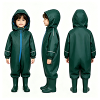 Combinaison de pluie imperméable en polyester Mountain Warehouse Spright Junior, très chaude, avec coutures thermosoudées, doublure polaire, automne, bleu marine, 18-24 mois