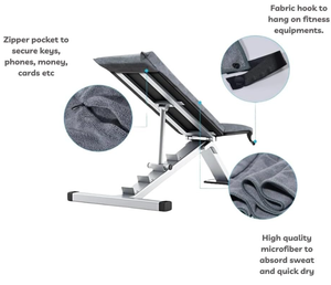 Toalla de Gimnasio de Microfibra de Secado Rápido Rangxin con Bolsillo para Teléfono - Product Image 6