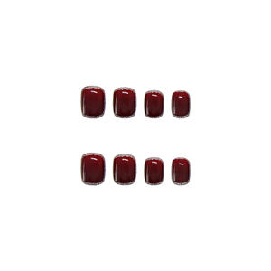 24 Unids/caja Color <span class=keywords><strong>Vino</strong></span> tinto Prensa en las puntas de las <span class=keywords><strong>uñas</strong></span> Tamaño corto Vida diaria <span class=keywords><strong>Uñas</strong></span> artificiales Brillo <span class=keywords><strong>Uñas</strong></span> postizas - Product Image 6