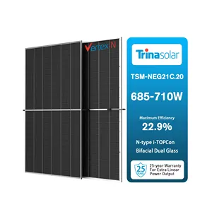 Trina Best Quality Bifacial Solar Panel 700w 710W N Type Solar Panel 690W 210MM Double Glass Solar Panel