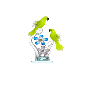 Objeto Decorativo de Cristal de Murano Hecho a Mano con Diseño Floral de Loro, Decoración Contemporánea para Mesa, Adorno para el Hogar con Forma Irregular de Animal - Product Image 2