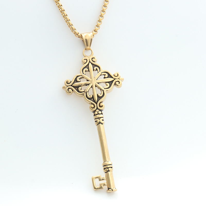 Gold pendant with a 3.0*60cm square pearl chain