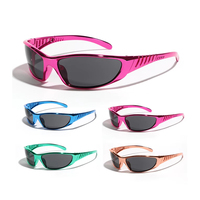 Lunettes de soleil Y2K argentées de haute qualité avec des verres colorés, style futuriste et tendance, lunettes d'influenceur