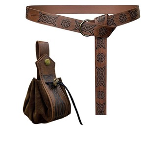 Set di Accessori per Costume di Halloween per <span class=keywords><strong>Uomo</strong></span>, Cintura da Cavaliere <span class=keywords><strong>Medievale</strong></span>, Fodero per Spada Vichinga, Borsa Vintage, Accessori per Cosplay per Adulti - Product Image 4