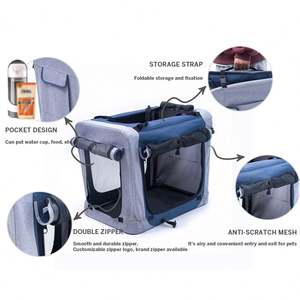 Factory Supply Customization Petsfit Sturdy Wire Frame Foldable Travel Soft <b>Collapsible</b> Pet <b>Crate</b> - Product Image 5