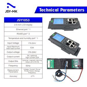 Module de comptage PDU IP intelligent JSY1053 <span class=keywords><strong>monophasé</strong></span> 63A avec surveillance à distance SNMP V3 – Unité de distribution d'alimentation intelligente pour centre de données - Product Image 3