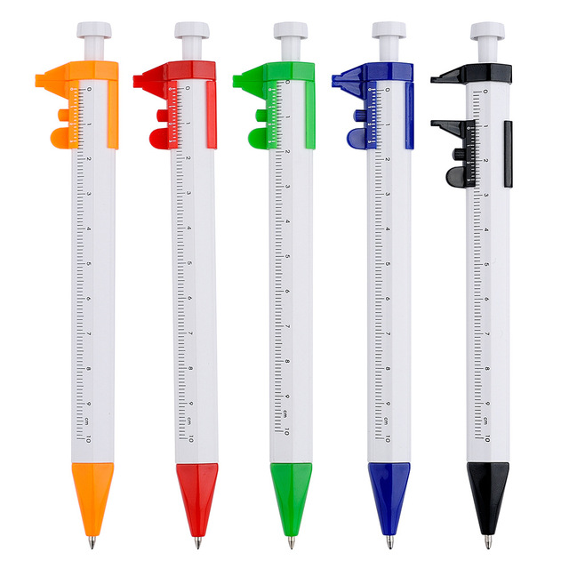 Cheap Multi Function Tool Pen Ruler Vernier Caliper 3 in 1 Ballpoint Pens with Custom Promotional logo