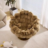 Meubles de salon chaise design personnalité créative Art poupée extraterrestre poupée animale paresseux polaire en peluche ours en peluche canapé chaise
