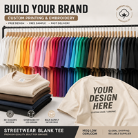 T-shirts vierges pour hommes 100% coton épais, coupe oversize, pour impression personnalisée, grandes tailles, style urbain