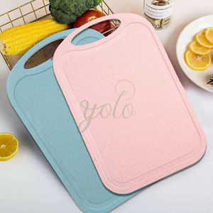 Tabla de cortar de PP de paja de trigo de doble cara para cocina de plástico antibacteriano ecológico para cortar carne, frutas y verduras - Product Image 1