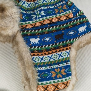 Sombrero de equipo de esquí cálido de punto personalizado, sombrero de cazador de aviador para hombres y mujeres rusos con forro de piel sintética, orejeras, sombrero de invierno - Product Image 3