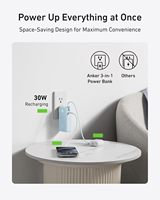Anker Nano 3-en-1 Banco de energía portátil 10.000 mAh Cargador de iPhone Cable de USB-C Enchufe de pared plegable Paquete de batería máximo de 30W para viajes