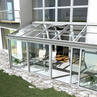 Design moderne, terrasse, jardin, villa, balcon, véranda extérieure personnalisée en alliage d'aluminium, solariums