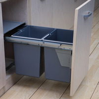 Accessoires de cuisine, poubelle encastrée blanche, à fixer sur la porte, montage latéral, poubelle encastrée, 2x31L pour armoire de 450 mm