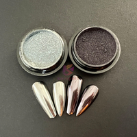 Éblouissant brillant miroir ongles poudre argent Fine poussière métallique miroir ongles paillettes manucure bricolage flocon décoration