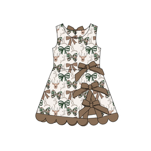 GSD4008 Vestido de Yoga para Niñas al por Mayor, Estilo Boutique, con Lazos Marrones y Diseño de Ciervo, Sin Pedido Mínimo, ODM - Product Image 1