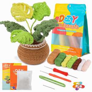 Plante en pot au crochet personnalisée, tulipe, tournesol, rose, fleur artificielle, décoration de bureau à domicile, fournisseur en gros de cadeaux OEM - Product Image 1