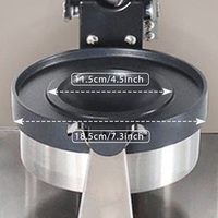 Machine à gaufres ronde en acier inoxydable AK14 1200W gaufrier rotatif UFO commercial avec revêtement antiadhésif pour une cuisson uniforme