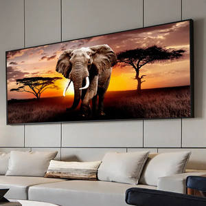 Minimalisme moderne Art imprime cuisine éléphant mur Art décor à la maison Extra Large Art affiche cadeaux éléphant impressions sur toile peintures - Product Image 1